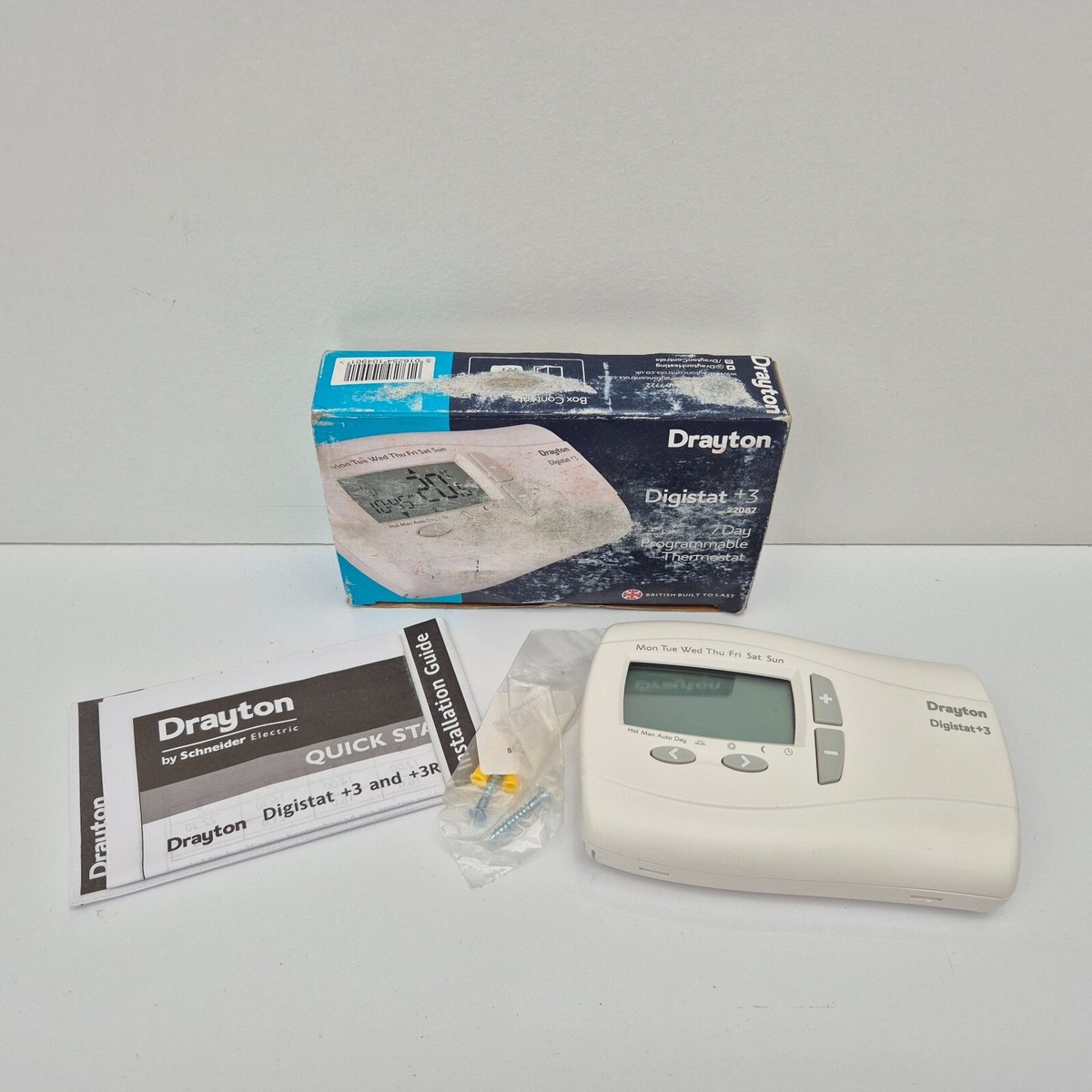 DRAYTON DIGISTAT+3 22087 Day PROGRAMMABLE ROOM MAINS THERMOSTAT NOT RF