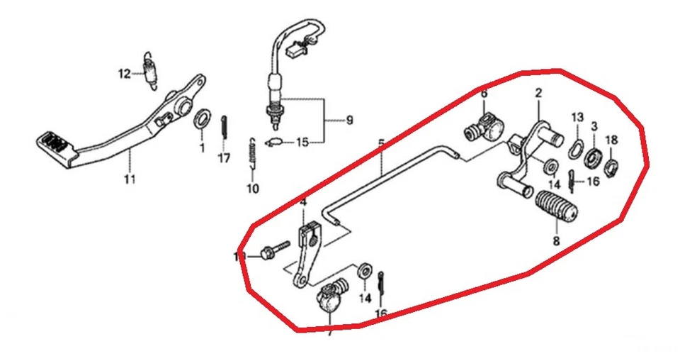 HONDA CBR125R GEAR LEVER & RUBBER & CONNECTING BAR SET 2011 - 2020 * UK STOCK * - Image 4 of 4