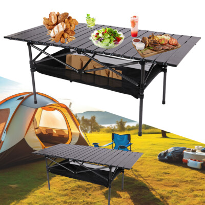 Portable Folding Camping Table Aluminum Picnic Party Camp BBQ Dining In/Outdoor