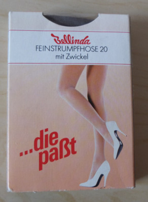 Bellinda Fine Tights 20 den 22 dtex with Gusset Size 40-44 NEW Anthracite 70