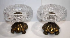 l and l wmc hollywood crystal  brass ashtray  2 pieces