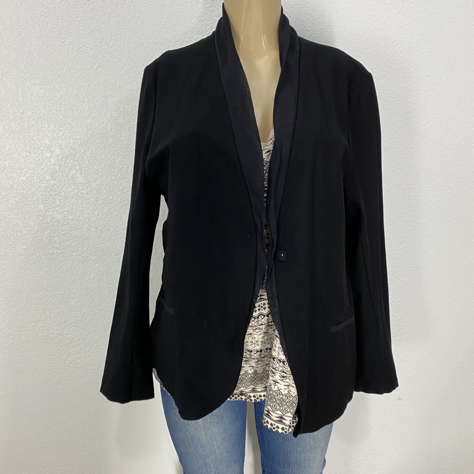 Eileen Fisher Single Snap Crepe Basic Blazer Jack… - image 2