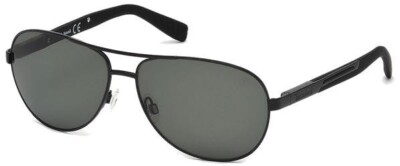 Timberland TB9058 Tilton 02D Black Metal Aviator Polarized Sunglasses 61-14-135