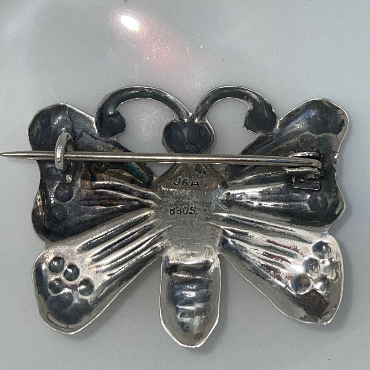 Antique Jensen & Akerlund 830 Silver Butterfly Brooch with