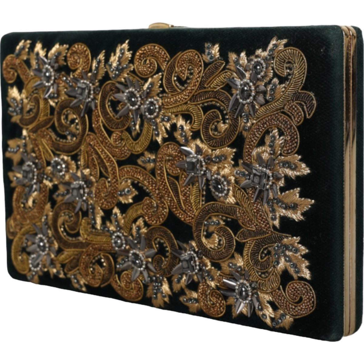 【VIP価格】DOLCE & GABBANA Velvet Gold Frame Clutch DOLCE & GABBANA Bag Black Velvet Gold Frame Clutch Evening