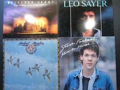4 folk soft rock LP lot,Michael Murphey,Restless Heart,Steve Forbert,Leo Sayer