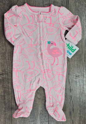Baby Girl Clothes New Child Mine Carter's Newborn Pink Flamingo Footed Outfit