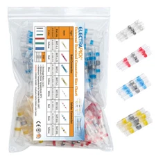 200PCS Waterproof Solder Seal Sleeve Heat Shrink Butt Wire Connectors Terminals