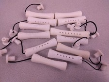 Unbranded Lot Of 11 White Plastic 2 1/2" Stretch Band Perm Rods.      51.1 