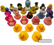 Mixed Lot of 25  Rubber Duckies Duck Ducky Bath Toys Game Prize Jeep INSURED 
