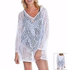 DOTTI M White Lady Lace Hoodie Tunic Swimsuit Cover-up NWT 54