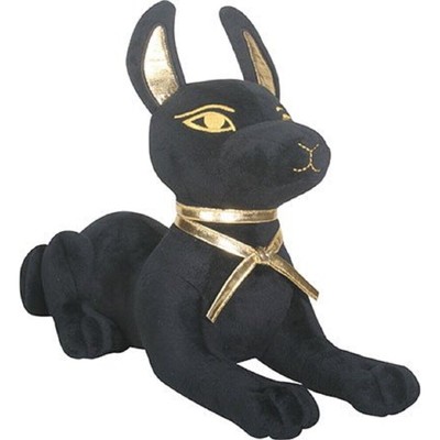Egyptian God of the Afterlife Anubis Laying Down Jackal Dog Plush Stuffed Animal