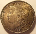 1890 P Morgan Silver Dollar, AU  (90PFA2) FREE SHIPPING