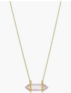 Authentic Morgan & Paige Horizontal Crystal Necklace- 18K Yellow Gold Plated Chakra Point