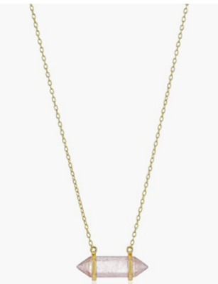 Morgan & Paige Horizontal Crystal Necklace - 18K Yellow Gold Plated Chakra Point