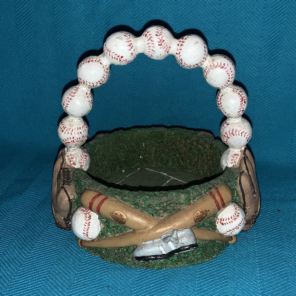 Retired MAJOR LEAGUE BASEBALL Mitt Glove Bat Diamond Vanity Basket Dish ❤️sj10m1 - Image 2 of 4