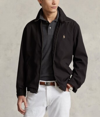 $185 Polo Ralph Lauren Men s Bi-Swing Windbreaker Jacket RL Black Size L