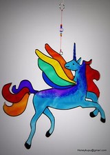 Unicorn Suncatcher, window or ceiling ornament, garden mobile