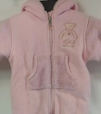 Oshkosh 6-9 Months Infants Pink Fleece Zip Up Snowsuit