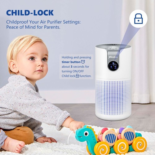 Stelive Compact Air Purifier 40m2 3-Stage Ture HEPA-13 & Active Carbon Filter - Picture 8 of 12