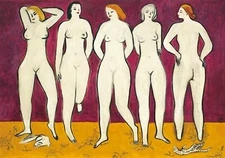 Sanyu : Five Nudes : 1950 : Archival Quality Art Print