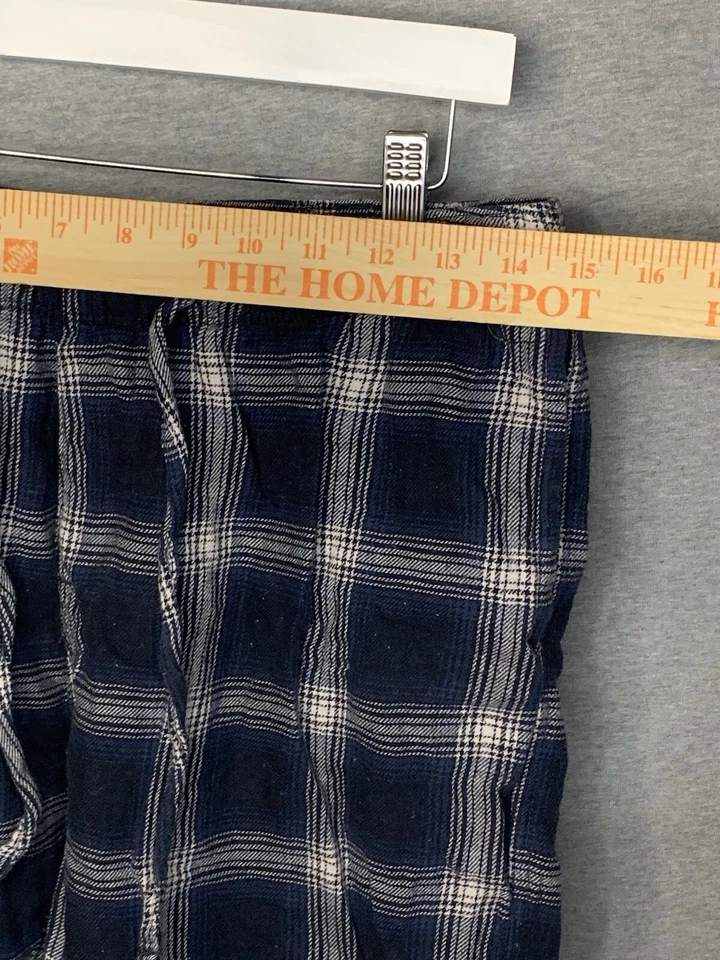Pantalones de pijama para hombre H&M medianos azul marino a cuadros cordón cintura pierna cónica ropa para dormir Foto 4 de 4