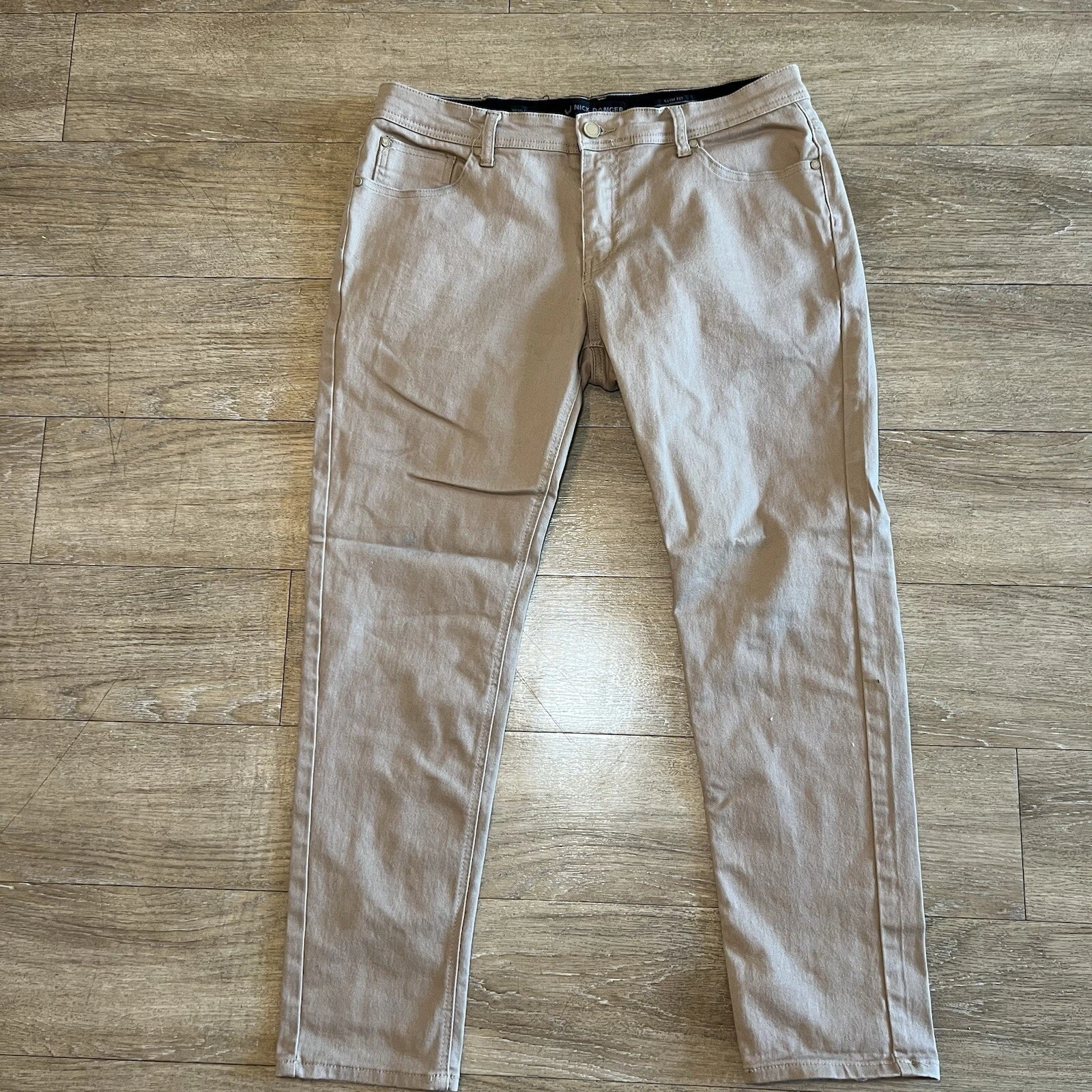Jean homme NICK DANGER coupe slim 5 poches Supreme Flex kaki marron 36x30