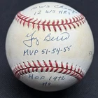 Yogi Berra 5x Stat Signed Baseball New York Yankees HOF JSA LOA