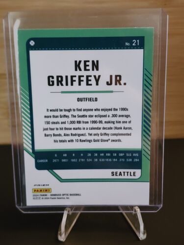 Ken Griffey Jr. 2024 Panini Donruss Optic Baseball #21 Blue Velocity Prizm - Picture 2 of 2