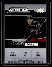 2022-23 Upper Deck Credentials Ticket Access Acetate Cole Sillinger 056/149