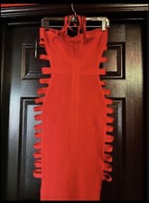 Brand New With Tags Windsor Brand Lipstick Red Body-con Dress . Size M .