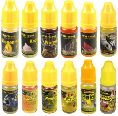 FTM Forellenbooster Öle 10ml - 17 verschiene Sorten zum Aufpeppen von Ködern