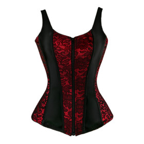 Corset Women Shoulder Straps Bustier Overbust Jacquard Sexy Lingerie Plus Size