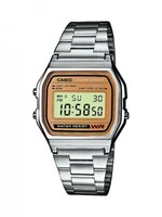 Casio Vintage Armbanduhr Quarz Digital Mit Edelstahl-Armband A158WEA-9EF