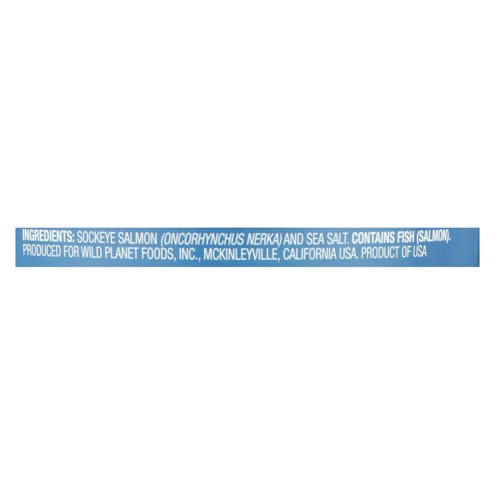 Wild Planet Salmon Sockeye Wild Boneless & Skinless - 6 oz (Pack of 12 ...