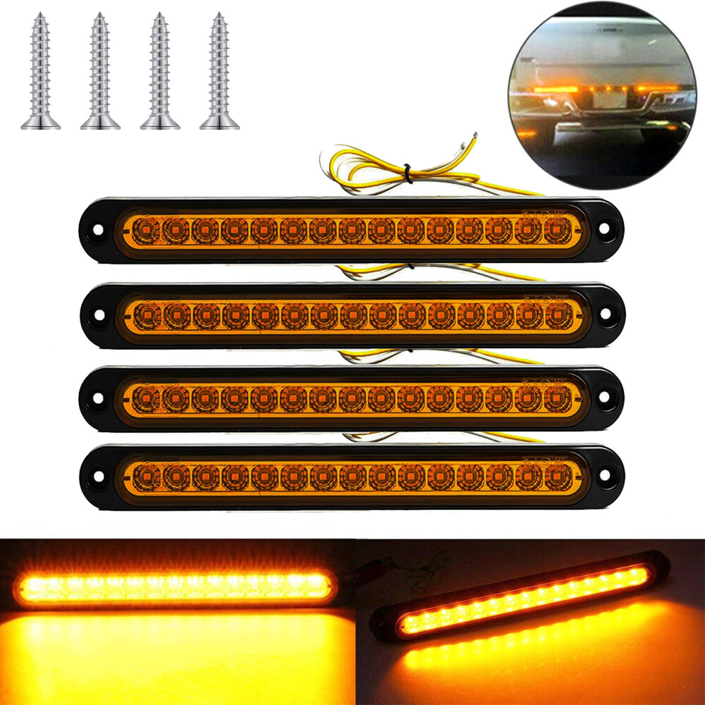4x15-LED Trailer LED Light Bar Rear Turn Tail Light Assembly Strip Marker Lamp