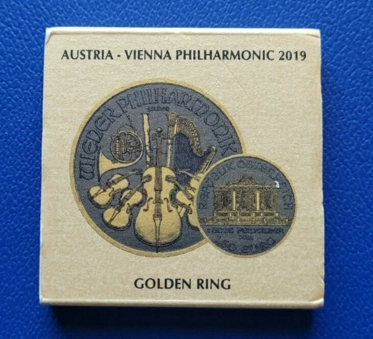 2019 Golden ring Silver1 oz Austria Philharmonic 1.5 euro coin MINT 158 of 500 - Image 3 of 4