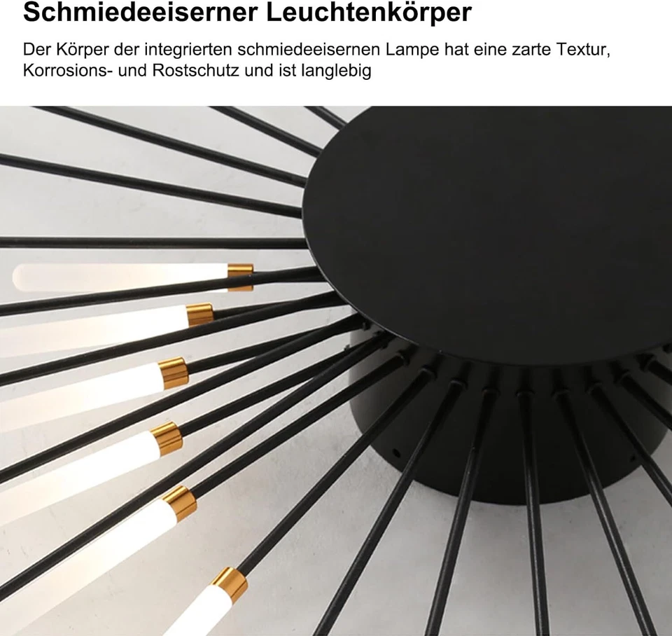 Neu LED Deckenleuchte Wohnzimmer,Gold Deckenbeleuchtung Schlafzimmer(42 Köpfe) - Bild 4 von 4