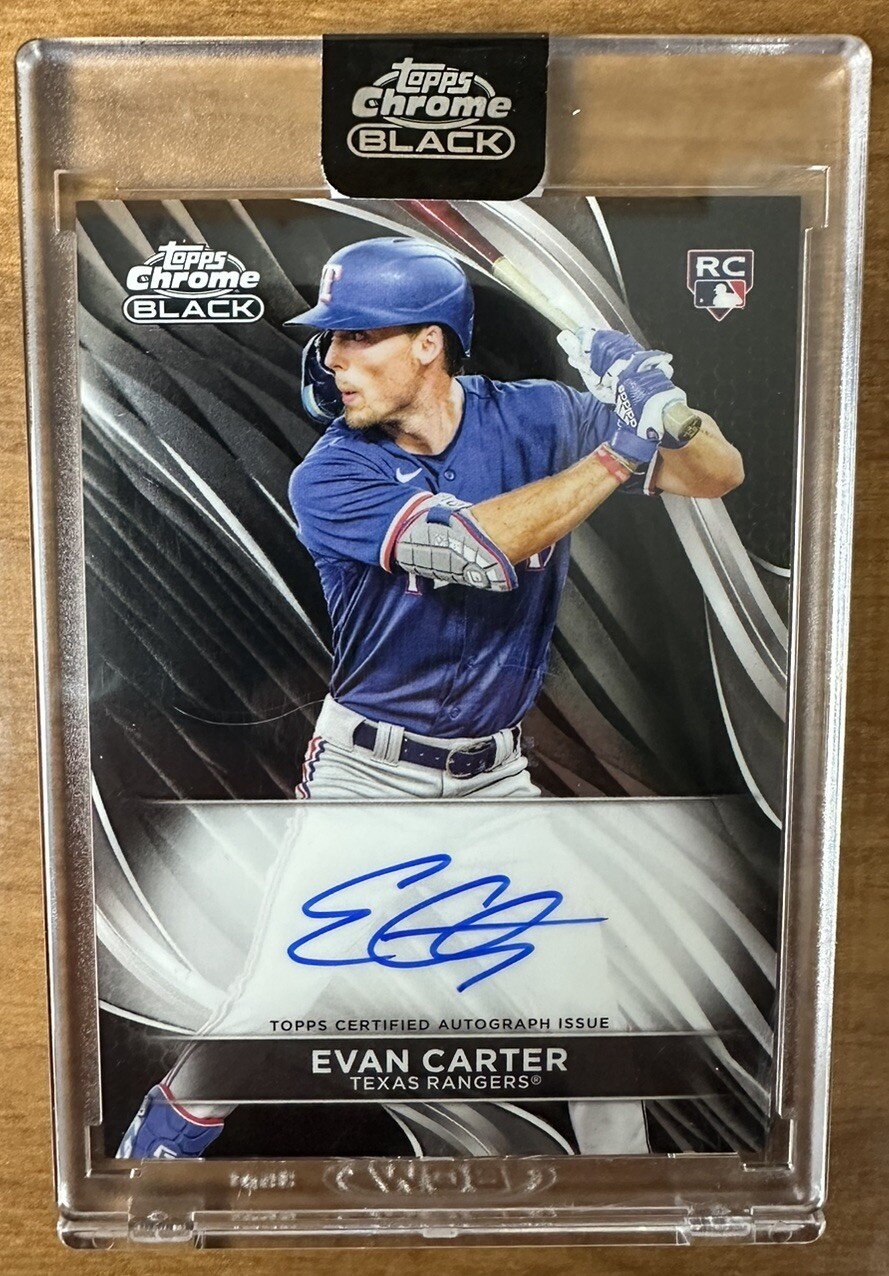 2024 Topps Chrome Black Evan Carter Rookie Autograph Rangers Auto 