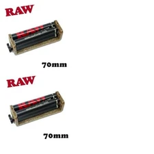 2 x RAW Black  70mm Hemp  Adjustable 2Way Rolling Machine for SINGLE WIDE Papers