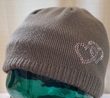YOUTH GIRLS REVERSIBLE WINTER BEANIE HAT BROWN/PINK OSFM VERY GOOD CONDITION 14