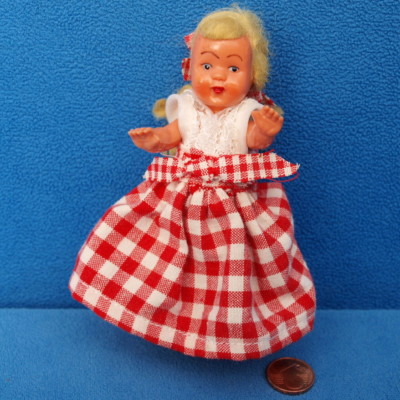 ALTE EDI PUPPE BLOND 50ER JAHRE PUPPENSTUBE KAUFLADEN VINTAGE DOLL PUPPENHAUS
