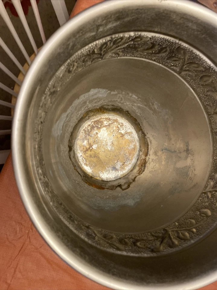 Urna/contenedor/portaflores de acero inoxidable decoración en relieve ¡¡OFERTA!!! Foto 2 de 4