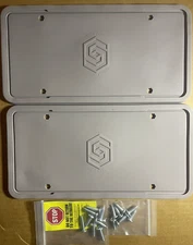 Solid Silicone License Plate Frame Covers 2 Pack- Front and Back Car Plates-Grey