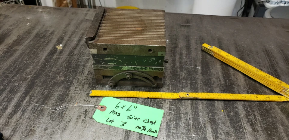 Portabrocas de placa sinusoidal magnético marca desconocida 6 x 6 x 4-5/8" lote #3 Foto 4 de 4