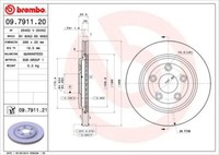 2X Brembo 09.7911.21 Bremsscheibe FüR Daimler Jaguar