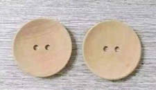 large natural wood sewing buttons 2 holes 1 1/8 inch