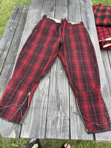 VTG 1930s/1940s WOOLRICH Red/Black Plaid Hunting S