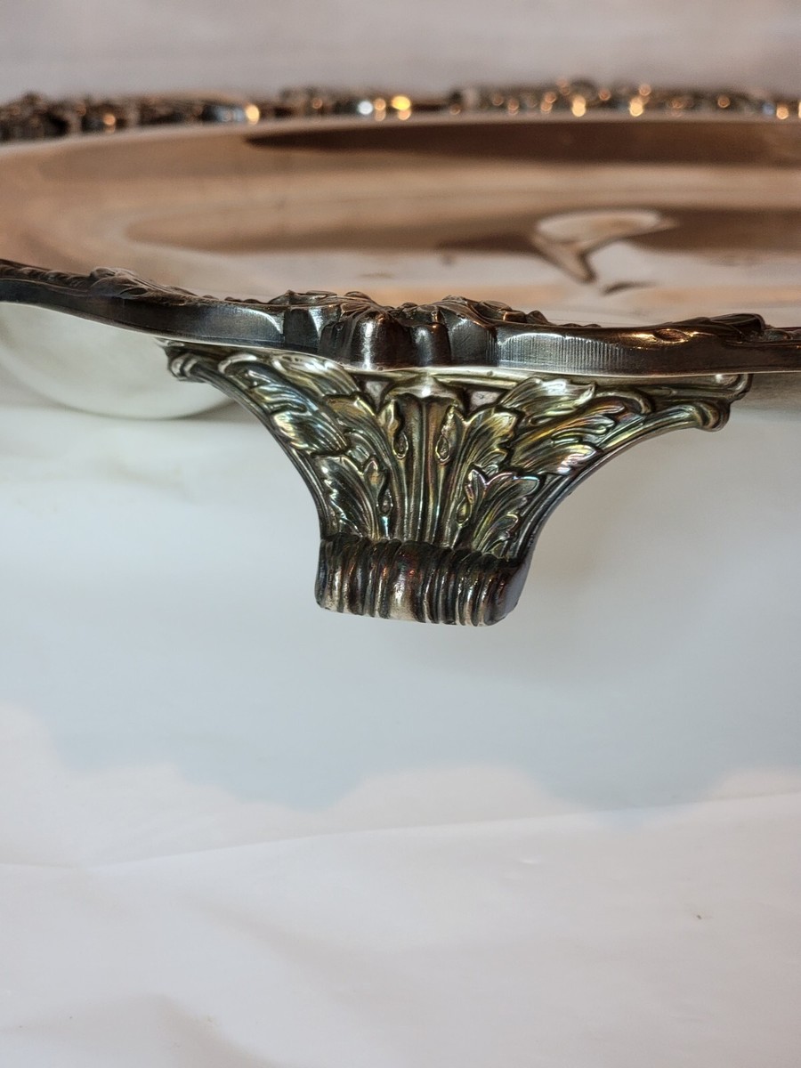 POOLE SILVER CO. 5000 22 Silver Plate Footed MEAT PLATTER TRAY