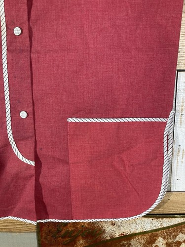 Vintage 60s 70s DEADSTOCK Kitchen Smock Button Apron Baking Wear NOS w/Defects M - Picture 5 of 11